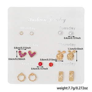Fashion Stud <b>Earrings</b> Zinc Alloy Stainless Steel <b>Post</b> Heart Shape With Cardstock Gift For Women - Product Image 4