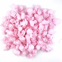 50pcs Bunga Mawar Buatan Mini 35mm Kepala Mawar Busa Sempurna untuk Proyek DIY Buket Pernikahan Scrapbooking Karangan Bunga Festival