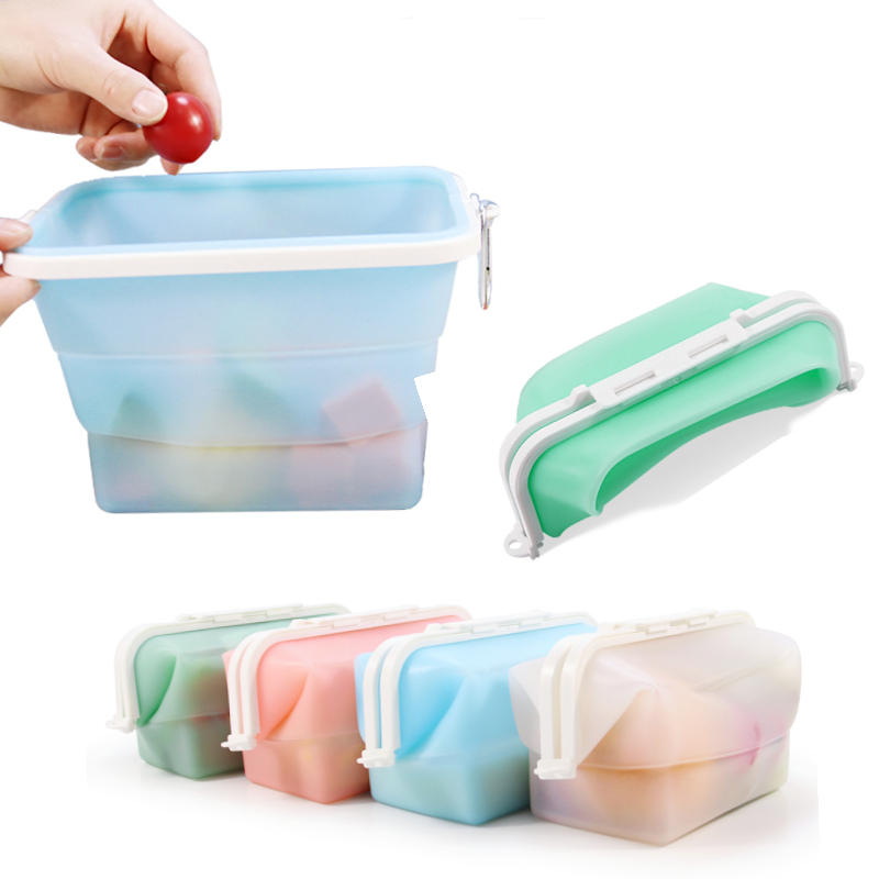 Складные многоразовые силиконовые пакеты для хранения продуктов