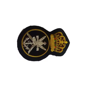 Handmade Gold Bullion Wire Patches & Badges Light Weight Hand Embroidery Patch Hand Made Embroidery Bullion Wire Badges - Product Image 2