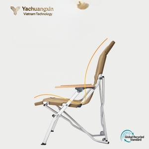 Silla Plegable para Exteriores, Marco de Aluminio, Tela Oxford Beige, Silla de Jardín Informal, Plegable, Portátil, Diseño Minimalista - Product Image 3