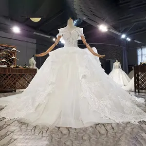 Jancember HTL1700 Elegant White Plus Size Summer Wedding Gown Dress Bridal