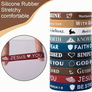 Bracelet en silicone personnalisé avec impression de versets bibliques et croix – Kit de fabrication de bracelets sur mesure - Product Image 4