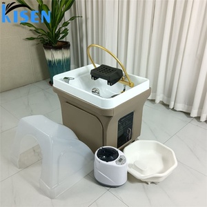 Sillón de Lavacabezas para Peluquería Kisen, Color Negro y Blanco, con Lavabo para Champú, en Venta - Product Image 1