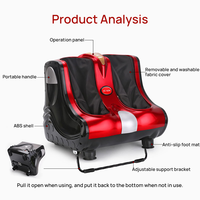 Masseur de pieds 2 en 1, masseur chauffant pour pieds et mollets avec rouleaux, pétrissage, vibrations, massage par airbag pour les muscles fatigués