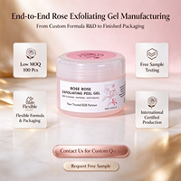 Gel exfoliant à la rose biologique naturel en marque propre, nettoyage en profondeur, blanchissant, hydratant, raffermissant, soin des pores, tous types de peau, visage