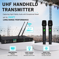 Système de microphone sans fil UHF professionnel UX08 à 8 canaux avec 4 micros portatifs et 4 émetteurs de poche pour grandes scènes, églises et événements en direct