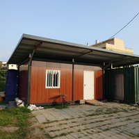 Mini maison-chalet conteneur de luxe de 20 pieds sur mesure de 16 pieds Maison moderne mobile préfabriquée en acier léger Petite maison villa en kit plat