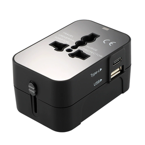Adaptador de Viaje Universal con <span class=keywords><strong>Mini</strong></span> <span class=keywords><strong>Enchufe</strong></span> y Toma de Corriente, 6A, 1 <span class=keywords><strong>USB</strong></span> 1A + 1 Tipo-C 2.4A, 100-250V, para Laptop y Cámara, Ligero - Product Image 2