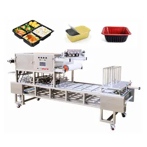 Automatische Aluminiumfolie Plastic Container Afdichting Machine Vacuüm Fles Lade Plastic Papieren Beker Vullen Sluitmachine