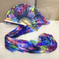 Éventails de culte pour la danse du ventre, voiles en soie tie-dye, éventails en soie pour la danse de louange, accessoires de performance