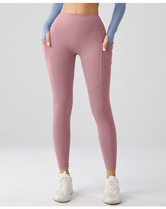 Women's Yoga <b>Leggings</b> 28 Inches High-Waist Tummy <b>Control</b> Quick Dry Features Custom Logo Workout Pants Pockets - Product Image 5