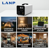 Generador Solar Portátil de 500W con Batería de Litio LiFePO4 para Exteriores, 110V/220V, Banco de Energía Móvil para Camping, Estación de Energía Portátil de Emergencia