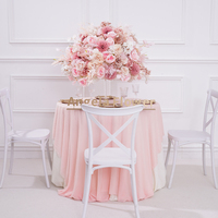 A8847 Boule de fleurs artificielle moderne en soie rose, Hortensia et Rose, pour centre de table de mariage, arrangement floral de banquet, scène d'événement et vitrine
