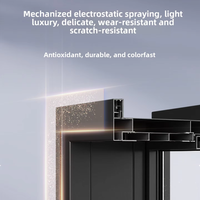 Porte coulissante en verre moderne, design contemporain, étanche, application intérieure pour salle de bain, ouverture latérale, matériau en alliage d'aluminium et verre