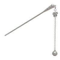 Élégante Pique à Cheveux de Style Chinois avec Pendentif Épée et Pompon, pour Coiffures Chignon, Accessoire de Coiffure et Bijou pour Femme
