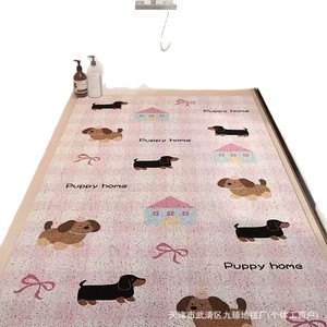 Tapis de bain rectangulaire antidérapant en boucle de soie motif dessin animé pour chiot, idéal pour la douche et la salle de bain - Product Image 5