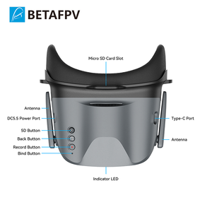 Gafas FPV HD BETAFPV VR04 con Batería Integrada de 2600mAh y Soporte para Grabación de Video de Alta Definición en Tarjeta MicroSD - Product Image 3