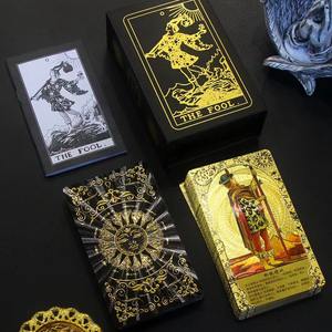 جديد Waite <span class=keywords><strong>Tarot</strong></span> Deck Collector إصدار PET الكلاسيكي التارو لون الذهب العادي مادة بلاستيكية للعب البوكر بالجملة - Product Image 4