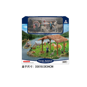 Nouveaux Produits chauds 2 mixtes BRICOLAGE miniature <span class=keywords><strong>cabane</strong></span> jouer en <span class=keywords><strong>plastique</strong></span> jouet animal ferme ensemble pour les enfants - Product Image 3