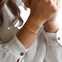 Bracelet chaîne à maillons carrés Gaovo, plaqué or 14 carats, acier inoxydable, chaîne fine minimaliste, bijoux de mode pour femmes, à porter tous les jours, cadeau