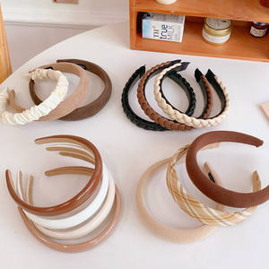 الجملة الصين الخريف الاطفال الفتيات سيدة diy إكسسوارات الشعر نسيج القطن المغطاة منقوشة الحرير هيرباند واسعة عادي الحرير عقال - Product Image 2