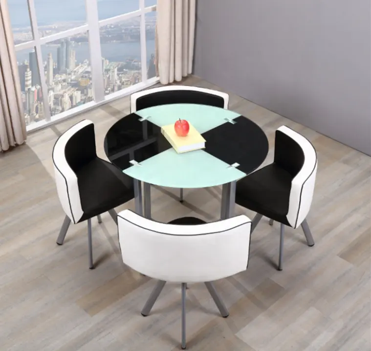 Tabela de convidados de negociação e combinação de cadeiras 4 pessoas oferta especial lazer receptência criativa pequena redonda mesa simples