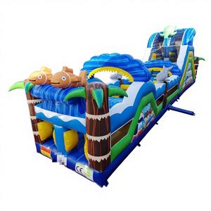 Pista de obstáculos inflable para el océano, castillo inflable grande para niños, combo de castillo inflable con tobogán en venta - Product Image 1