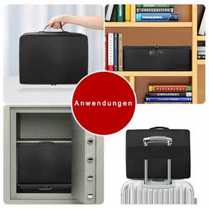 Boîtes organisatrices imperméables et ignifuges en gel de silice noir OEM, sac à documents avec serrure - Product Image 4