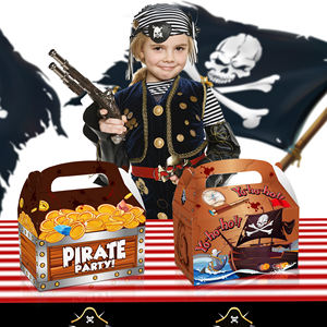 Huancai 12 PCS Pirate Treasure Party Bonbons Traiter Boîtes Papier Cadeau Gâteau Collations Goodies Boîte pour Enfants Fête D'anniversaire Fournitures - Product Image 6