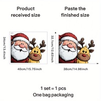 Autocollants de fenêtre imprimés UV compatibles avec la technologie d'adhérence statique, représentant Père Noël et les rennes - Autocollants en PVC pour les portes et les miroirs de Noël à la maison