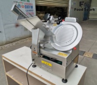 Trancheuse à viande congelée électrique automatique en acier inoxydable 220V, microtome pour restaurant et magasin d'alimentation, état neuf, moteur inclus