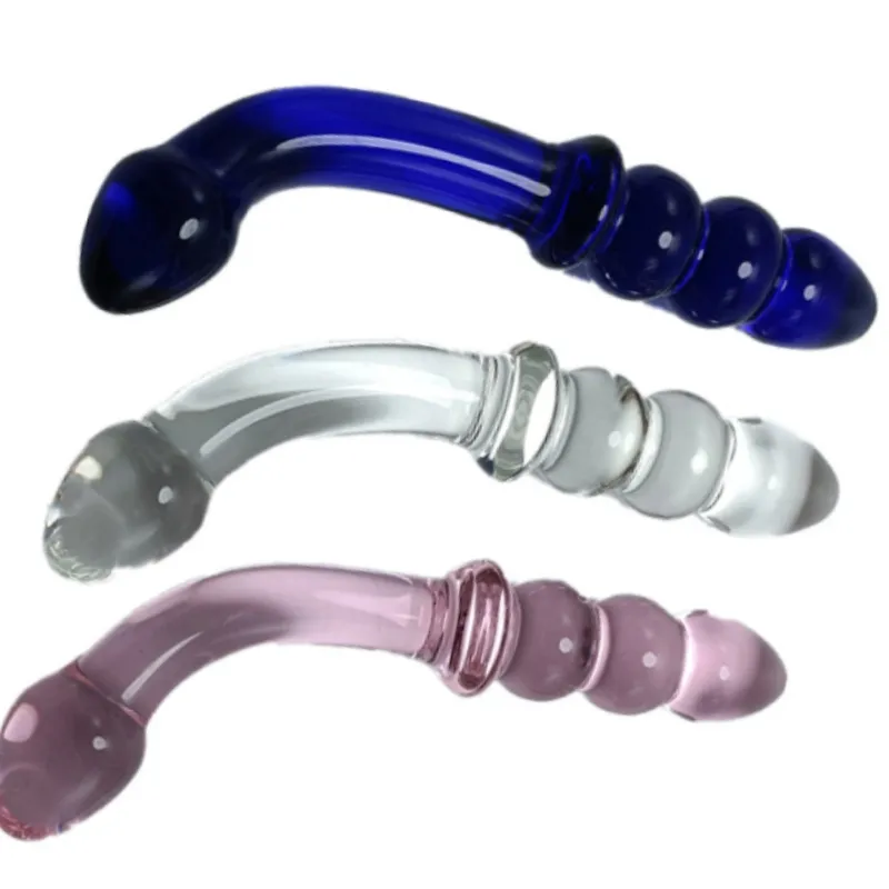 Nuevo estilo de diseño personalizado de vidrio transparente Butt Plug Glass Dildo para la vida sexual