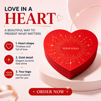 Boîte Cadeau de Luxe en Gros en Forme de Cœur Rouge, Logo Personnalisé, Estampage Or, Design Étoilé, Emballage Chocolat Saint-Valentin, OEM en Vrac