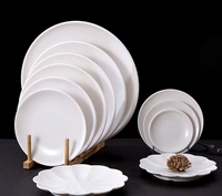 Vaisselle en céramique de haute qualité pour hôtel, design classique, résistante, compatible lave-vaisselle, écologique, assiettes en porcelaine blanche, vente en gros