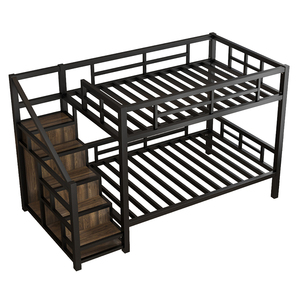 Giường tầng hiện đại, giường đơn tầng trên tầng dưới có bàn học, tiết kiệm không gian, kiểu duplex, có thang lên xuống, khung kim loại, 2.0m, dùng cho phòng khách - Product Image 4