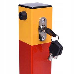 Barre de sécurité pour <span class=keywords><strong>stationnement</strong></span> de voiture, carrée et pliable, 1 pièce, barrière de sécurité pour les allées, borne de Parking pliable avec clé de verrouillage - Product Image 4