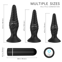 S-HANDE 3 pièces/ensemble Jouets sexuels vibrants à choc électrique en silicone, plug anal, sous-vêtements pour couple masculin, sexe anal