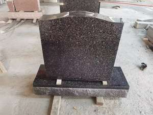 Commerciale stile americano monumento in pietra tombale in granito nero elegante sofisticato realizzato in marmo resistente per uso commemorativo del giardino - Product Image 4