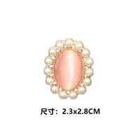 Nouveau alliage 3D perle strass coudre ovale fleur plaque diamant boucle bricolage à la main mariée coiffure ventilateur accessoires matériaux