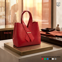 Sac à main de luxe en cuir PU motif croco, sac cadeau d'entreprise haut de gamme, sac fourre-tout à poignée ruban, solution GWP de gros pour boutiques