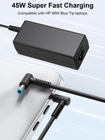 Remplacement pour chargeur d'ordinateur portable HP 45W pour ordinateur portable HP Stream Pavilion Zbook, adaptateur secteur 45 watts, embout bleu, 19,5V 2,31A