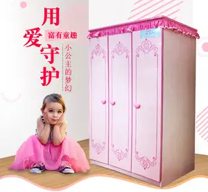 Kinder garderobe Dreitüriges Mädchen Prinzessin Zimmer Kinder möbel Set Kombination Rosa Schlafzimmer möbel Wohn möbel T/T.