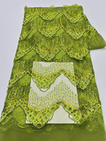 Dentelle en tulle florale 3D de luxe NI.AI avec perles et paillettes, dentelle africaine Asoebi pour robes de mariée nigérianes