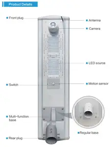 XINTONG 12 וולט 9M 100W מערכת תאורה סולארית נפרדת חצי משולבת תאורת רחוב סולארית עם פאנל סולארי