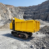 1000kg All Terrain Crawler Transporter, stalen draad rubberen rupsbanden mini-rupsdumper voor levering op smalle bouwplaatsen