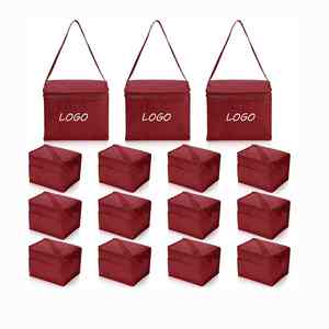 Sac isotherme pour bière en non-tissé rouge, imperméable, sacs isothermes, sacs à déjeuner isothermes, en vrac - Product Image 1