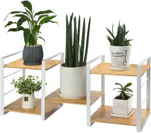 Support de plantes en bambou à 5 niveaux, étagère réglable pour Pot de fleurs, pour plantes succulentes