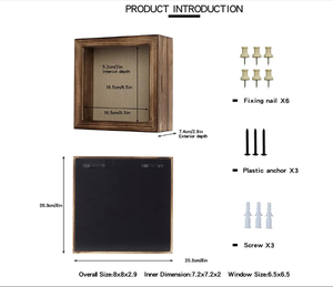 Boîte à souvenirs murale en bois massif encastrée pour la décoration créative <span class=keywords><strong>de</strong></span> photos <span class=keywords><strong>de</strong></span> famille et <span class=keywords><strong>de</strong></span> souvenirs. - Product Image 4