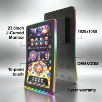 Moniteur de jeu tout-en-un à écran tactile incurvé LCD de 23,6 pouces, haute luminosité, FHD, pour magasin de détail, montage mural, libre-service